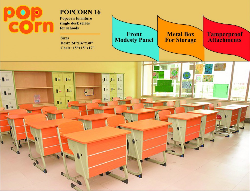 POPCORN FURNITURE SINGLE DESK SERIES FOR SCHOOLS- POPCORN 16