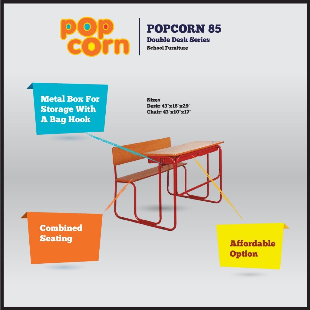 Popcorn furniture double desk series for schools- Popcorn 85